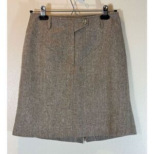 Vivienne Tam 100% Wool Brown Pencil Skirt Women’s Size 4